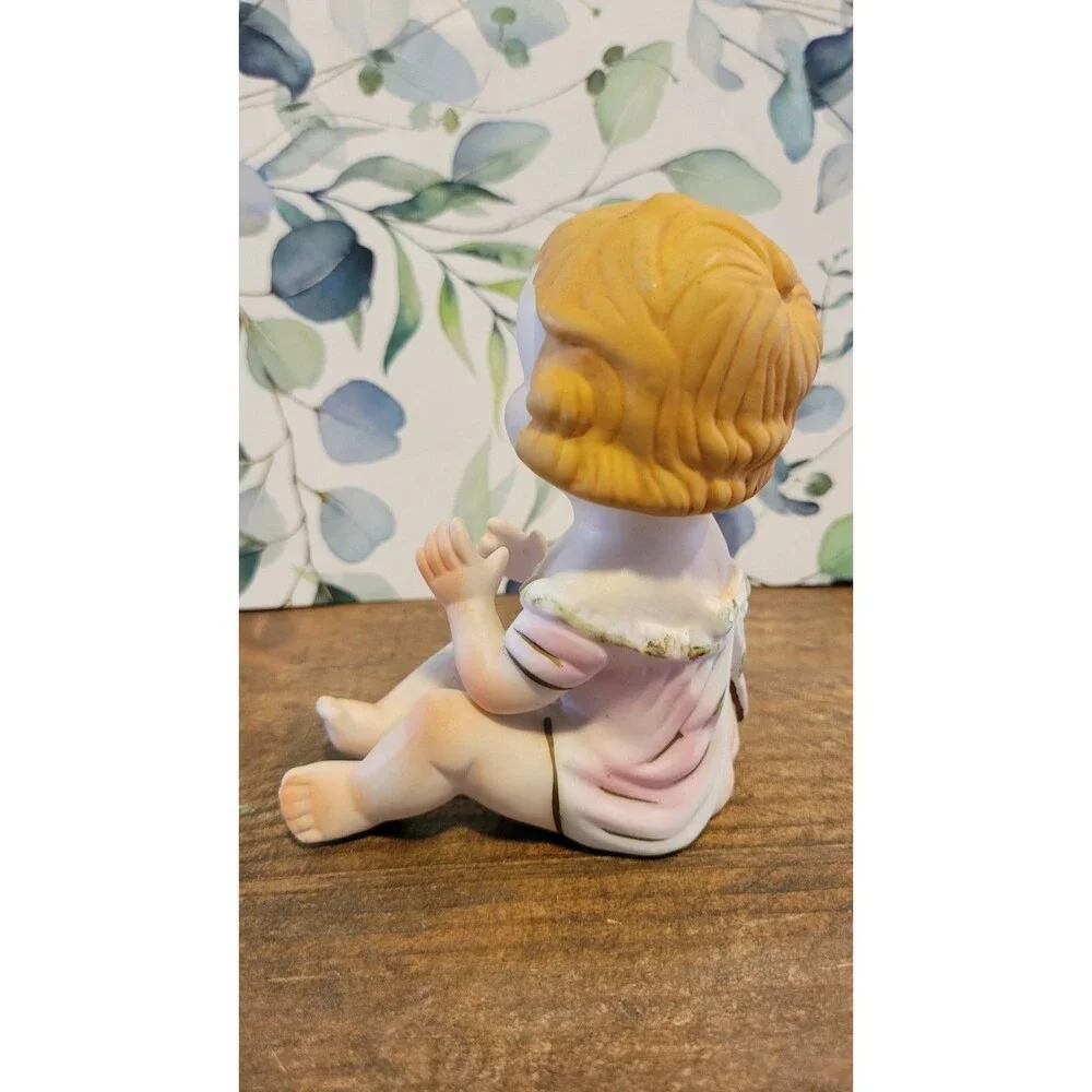 Antique Porcelain Bisque Piano Baby Girl Figurine - 1920's